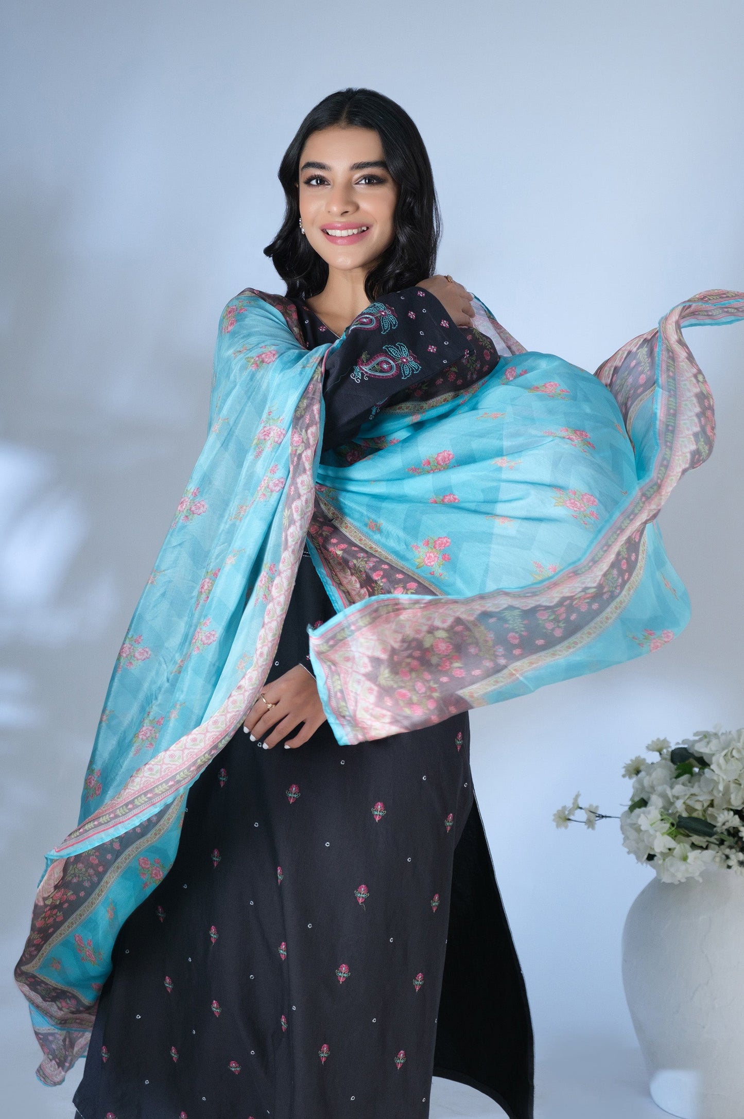 Unstitched 3 Piece Embroidered Cambric Suit