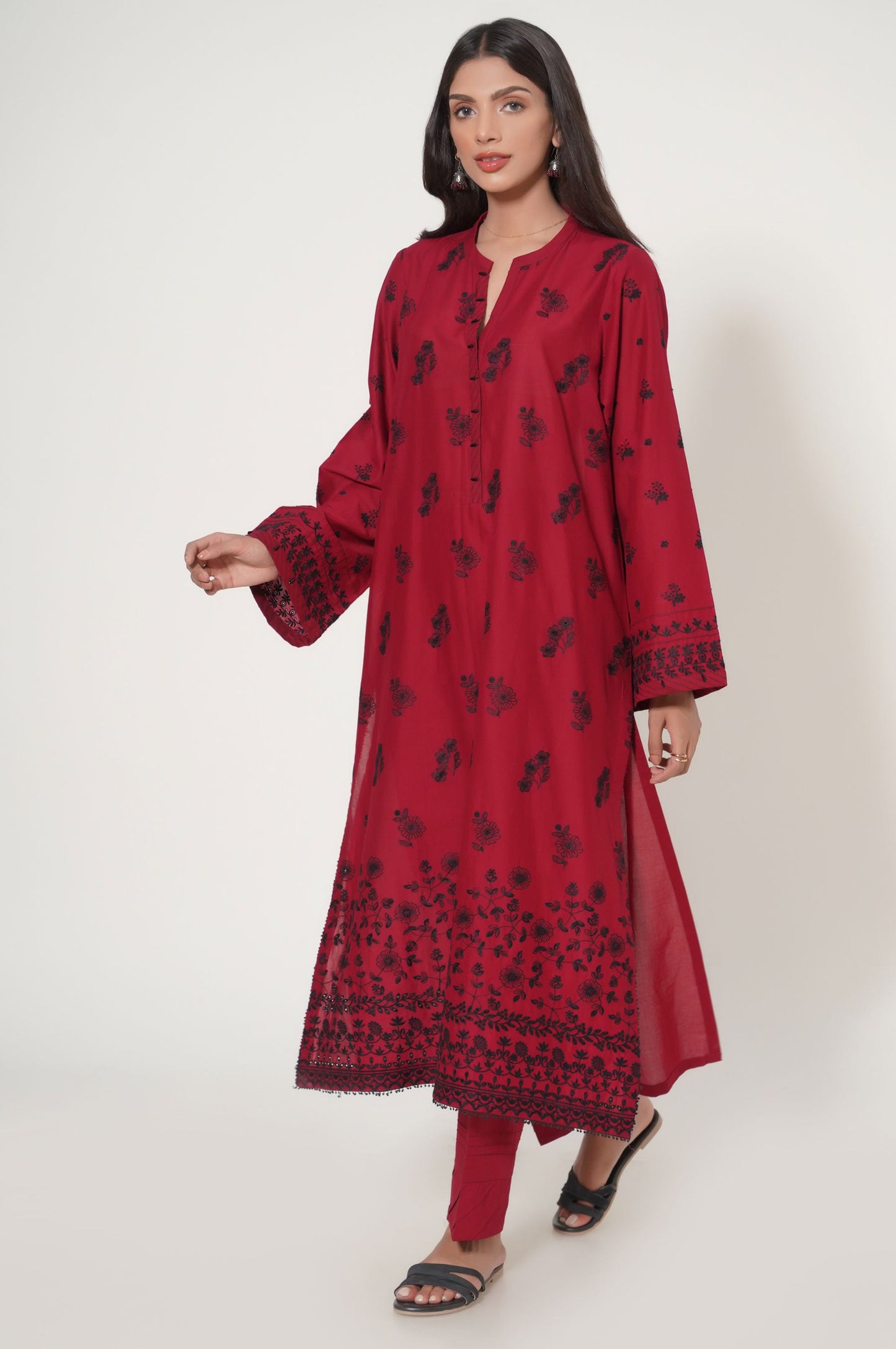 Stitched 3 Piece Chikankari Suit