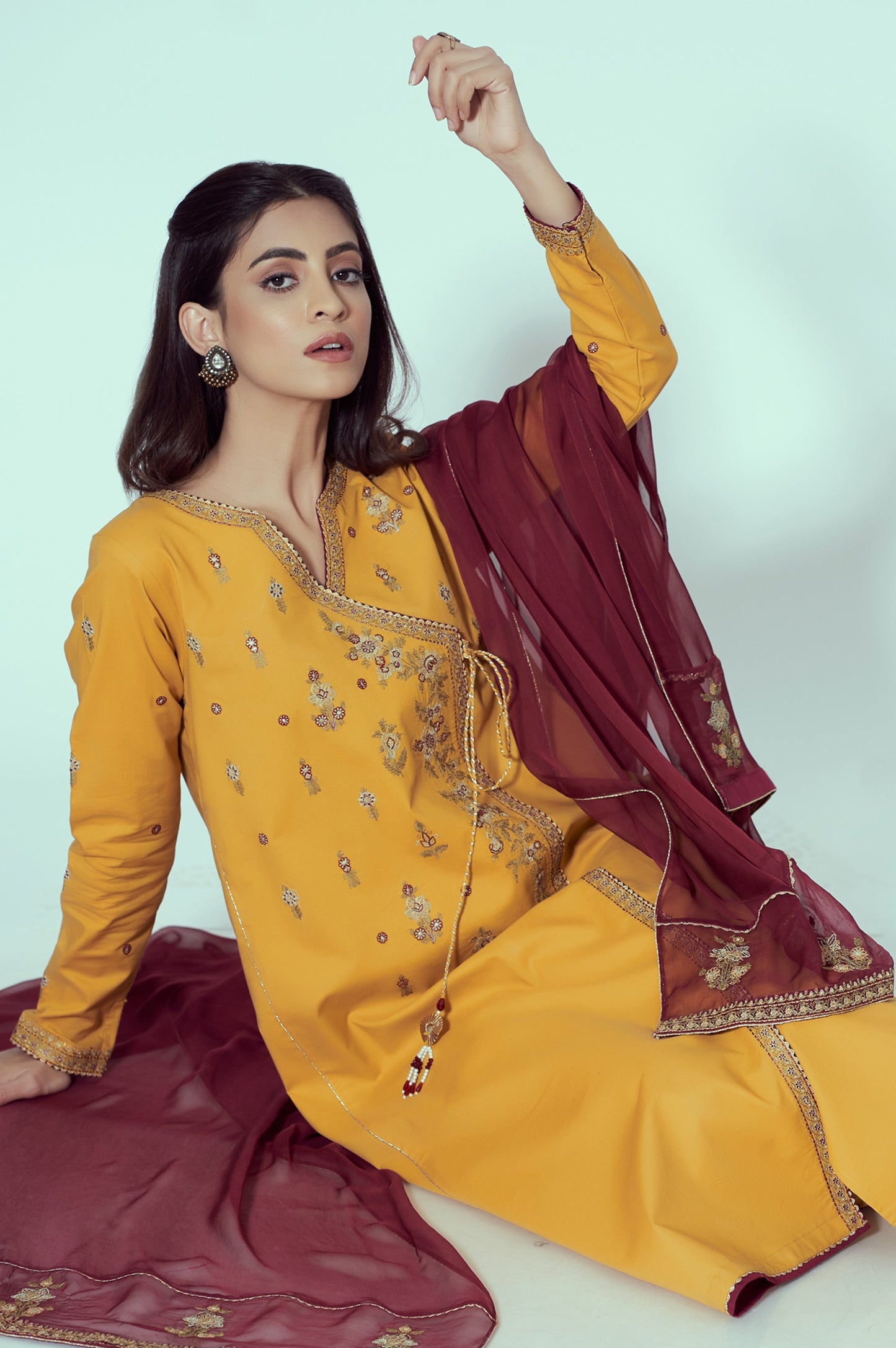 Unstitched 3 Piece Embroidered Cambric Suit