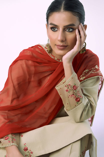 Unstitched 3 Piece Embroidered Cambric Suit