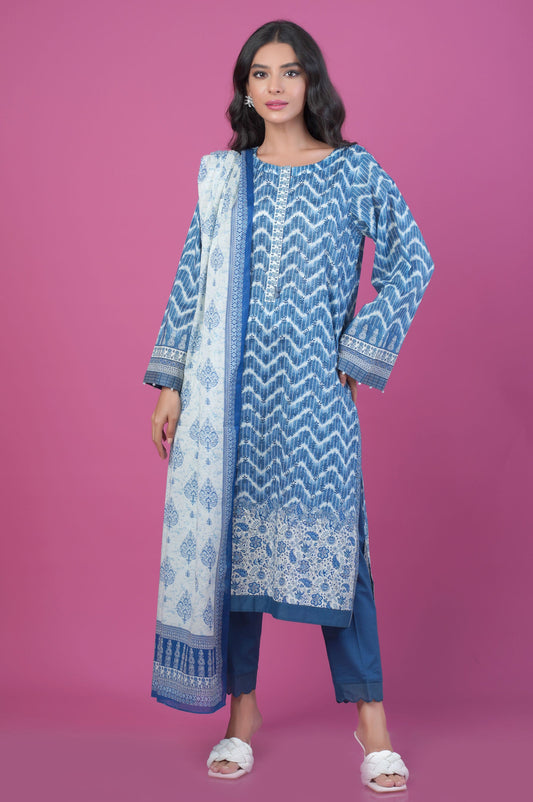 Unstitched 3 Piece Printed Lawn Suit