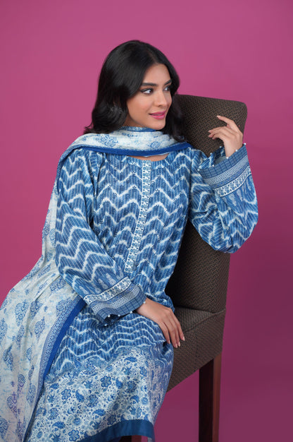 Stitched 3 Piece Printed Lawn Suit