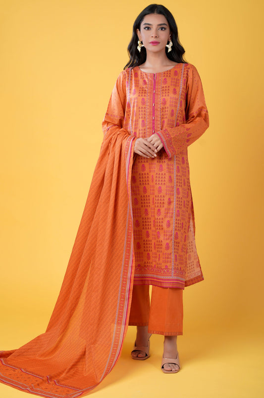 Unstitched 3 Piece Printed Lawn Suit