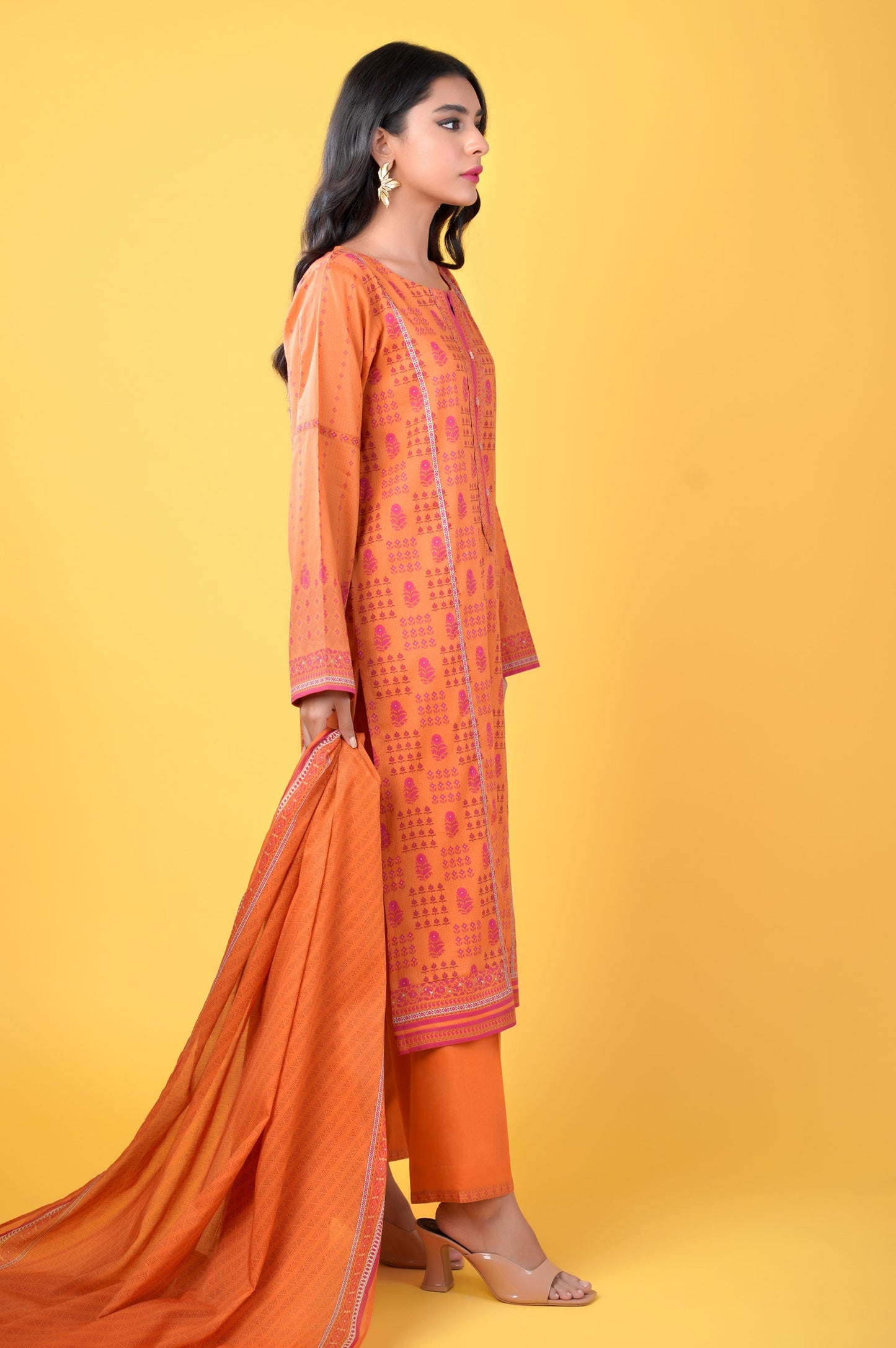 Unstitched 3 Piece Printed Lawn Suit