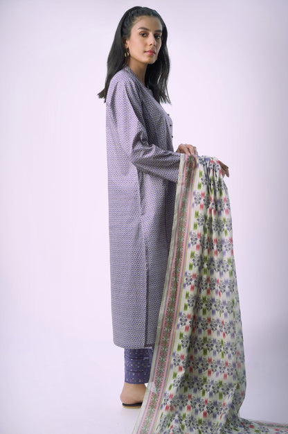 Stitched 3 Piece Printed Lawn Suit