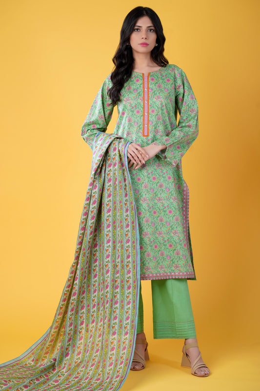 Unstitched 3 Piece Printed Lawn Suit