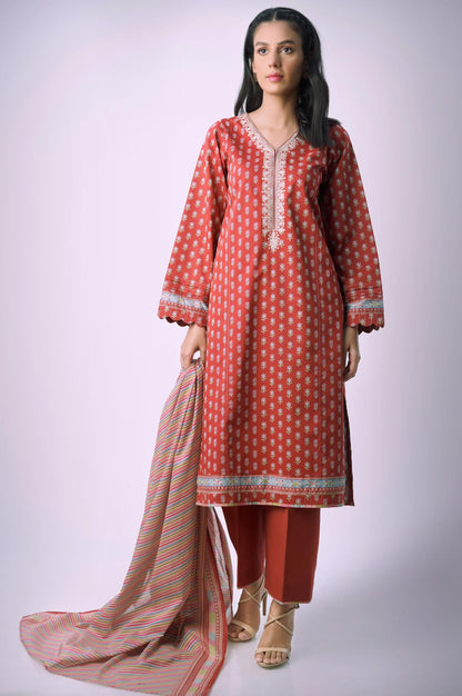 Unstitched 3 Piece Embroidered Lawn Suit
