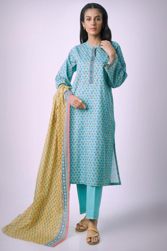 Unstitched 3 Piece Printed Lawn Suit
