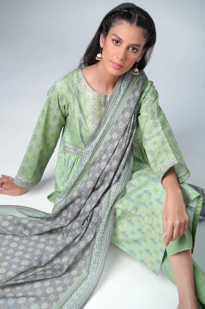Stitched 3 Piece Printed Lawn Suit