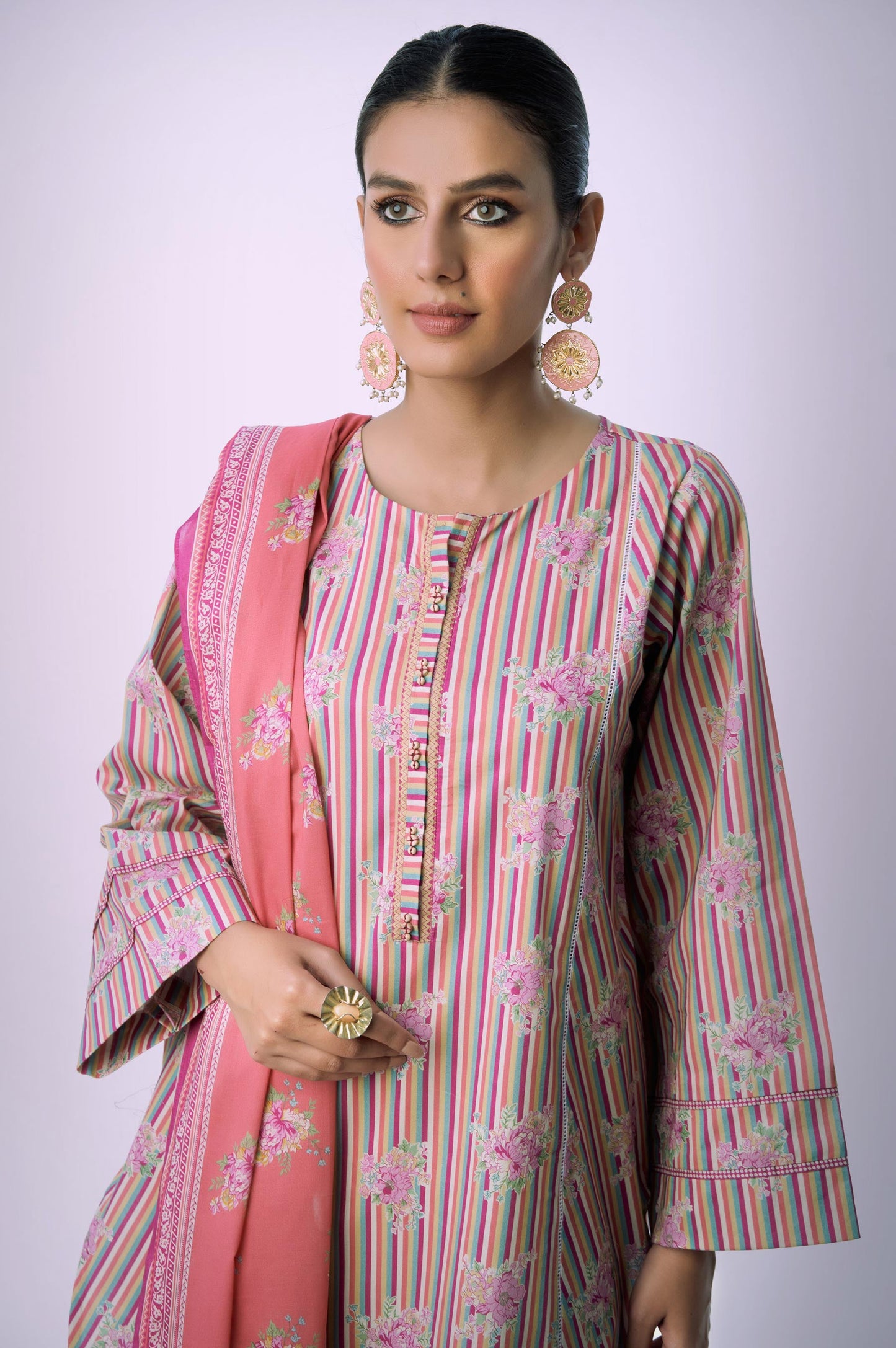 Stitched 3 Piece Printed Lawn