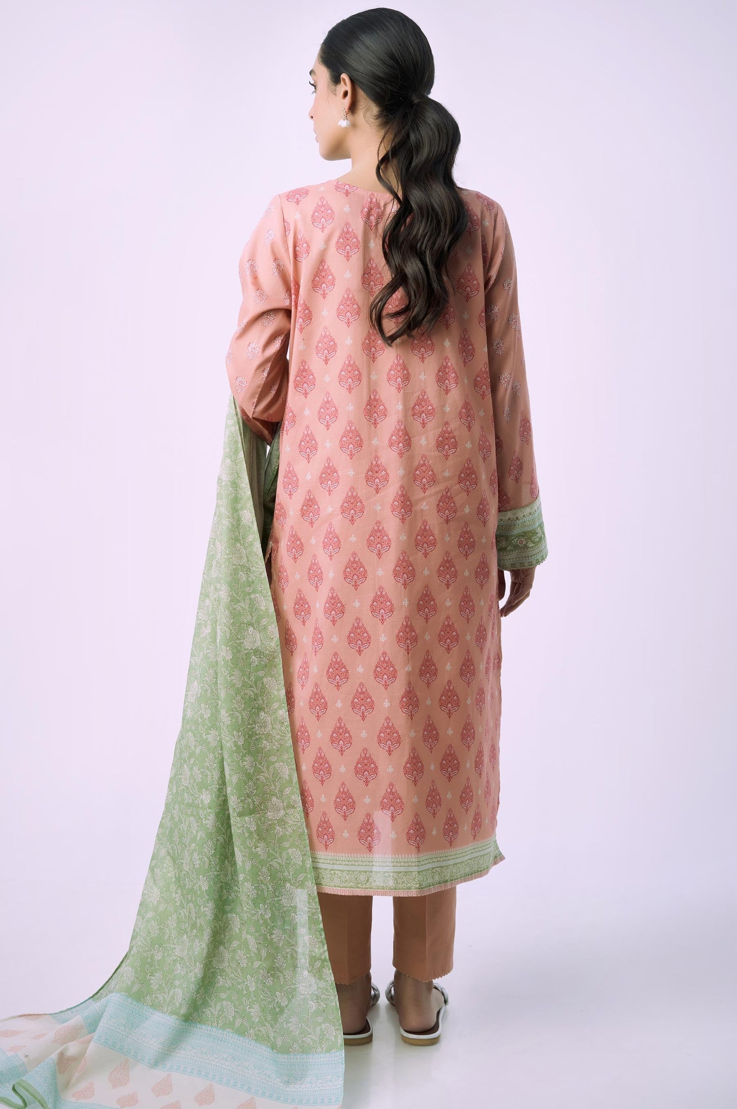 Unstitched 3 Piece Embroidered Lawn Shirt with Chiffon Dupatta