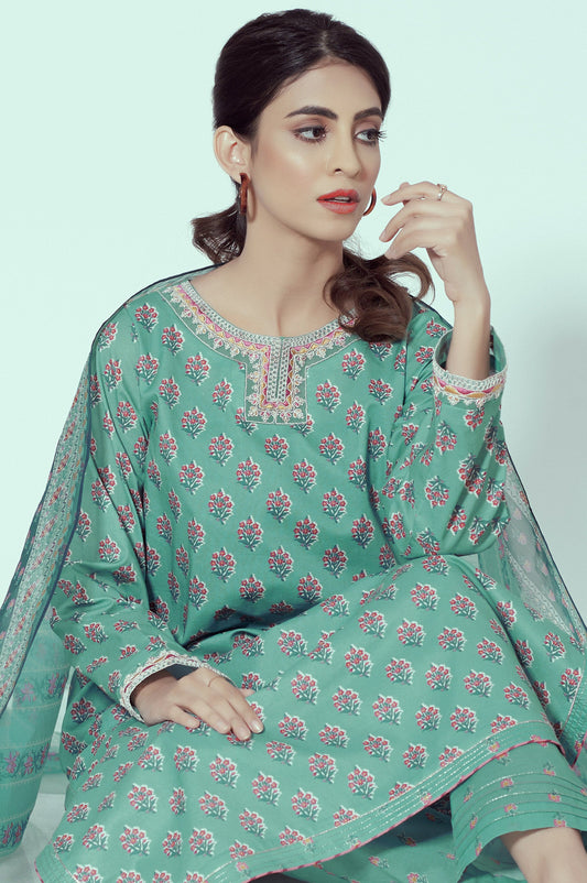 Unstitched 3 Piece Printed Lawn Suit