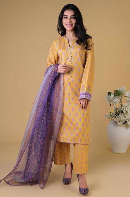 Stitched 3 Piece Printed Lawn Suit