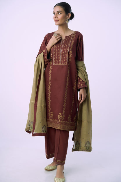 Unstitched 3 Piece Printed Lawn