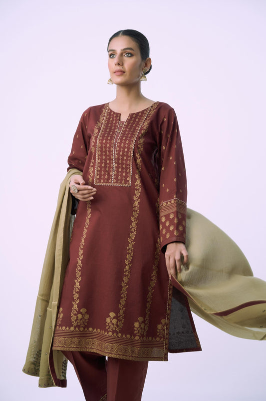 Unstitched 3 Piece Printed Lawn