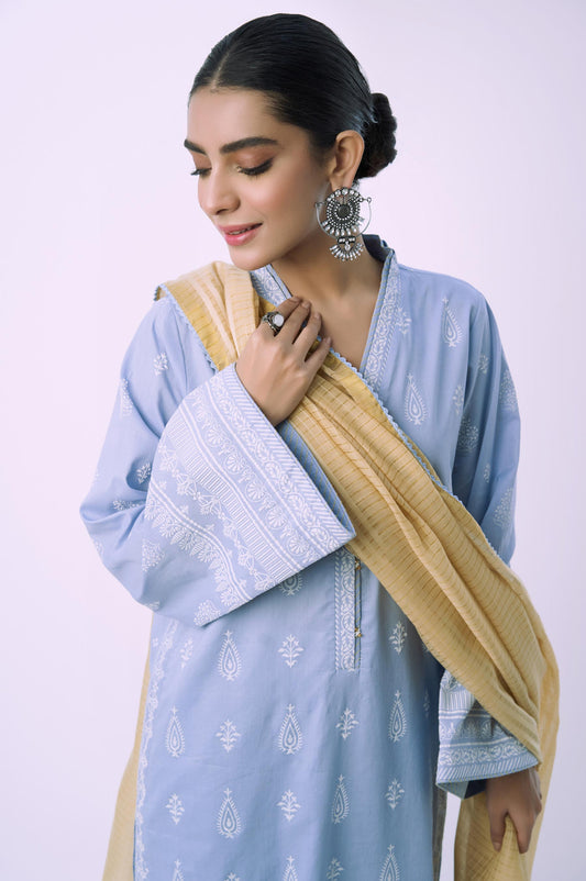 Unstitched 3 Piece Printed Lawn Suit