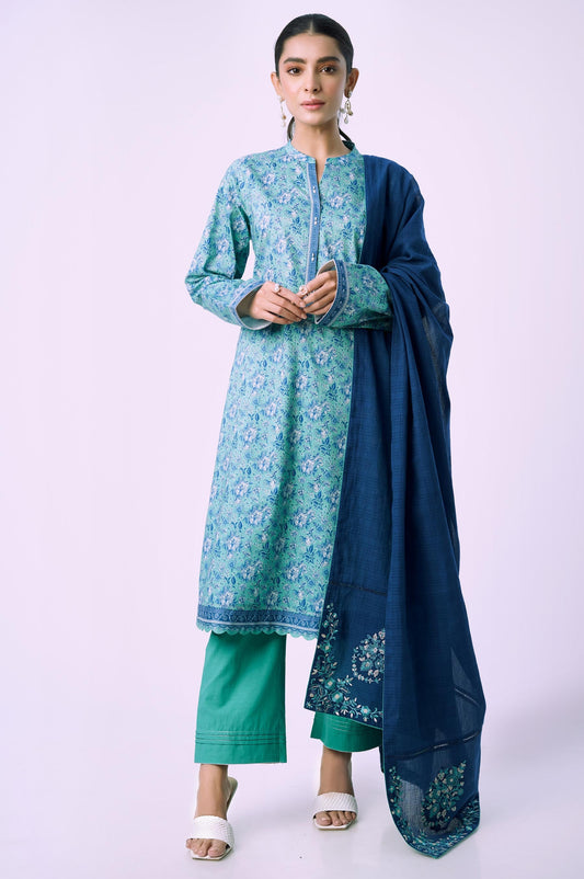 Unstitched 3 Piece Printed Lawn