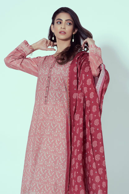 Stitched 3 Piece Embroidered Lawn Suit