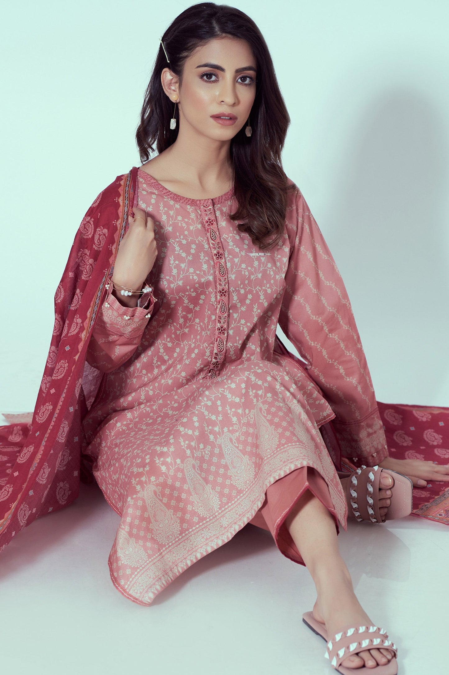 Stitched 3 Piece Embroidered Lawn Suit