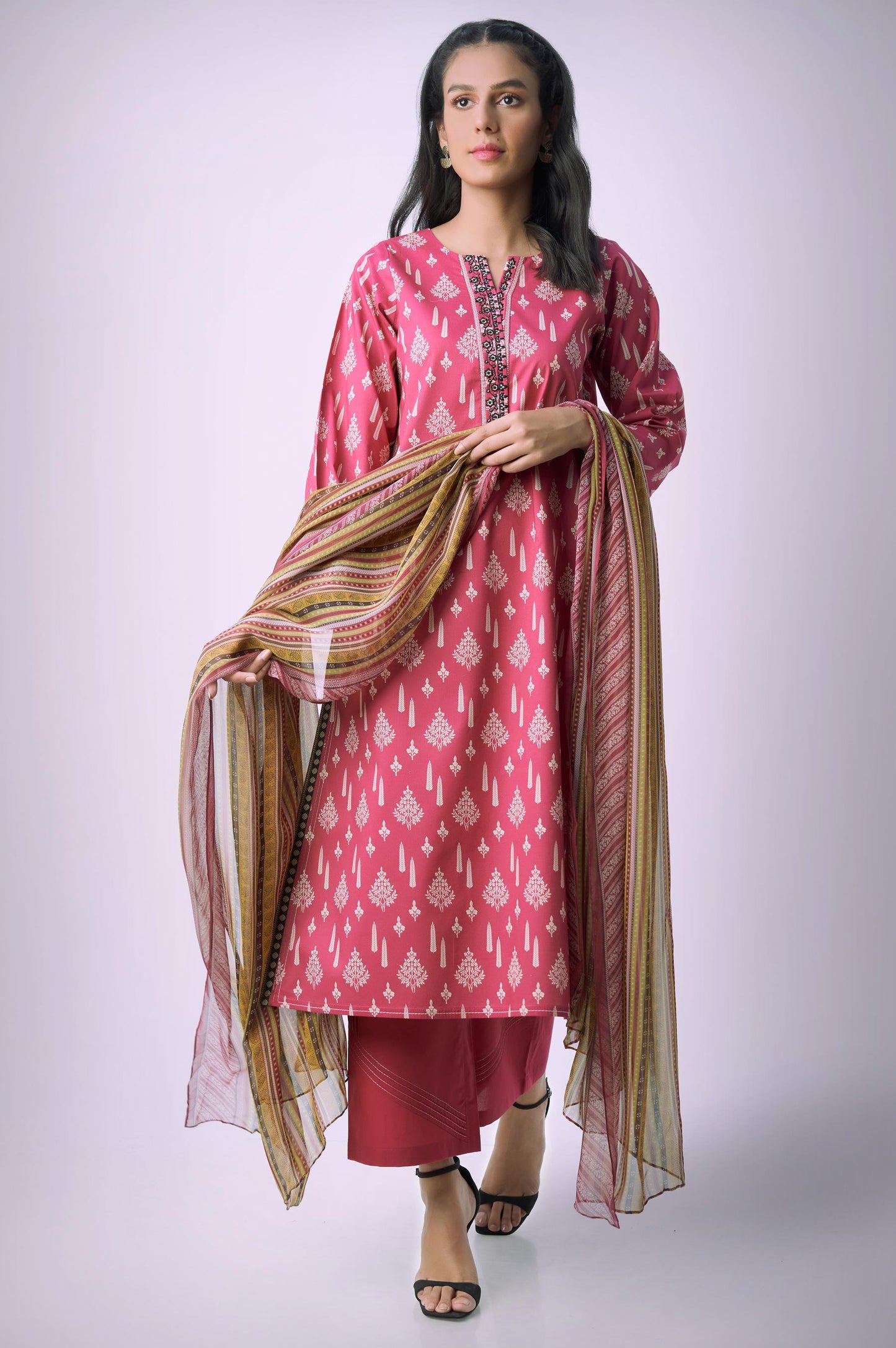 Stitched 3 Piece Printed Lawn Suit