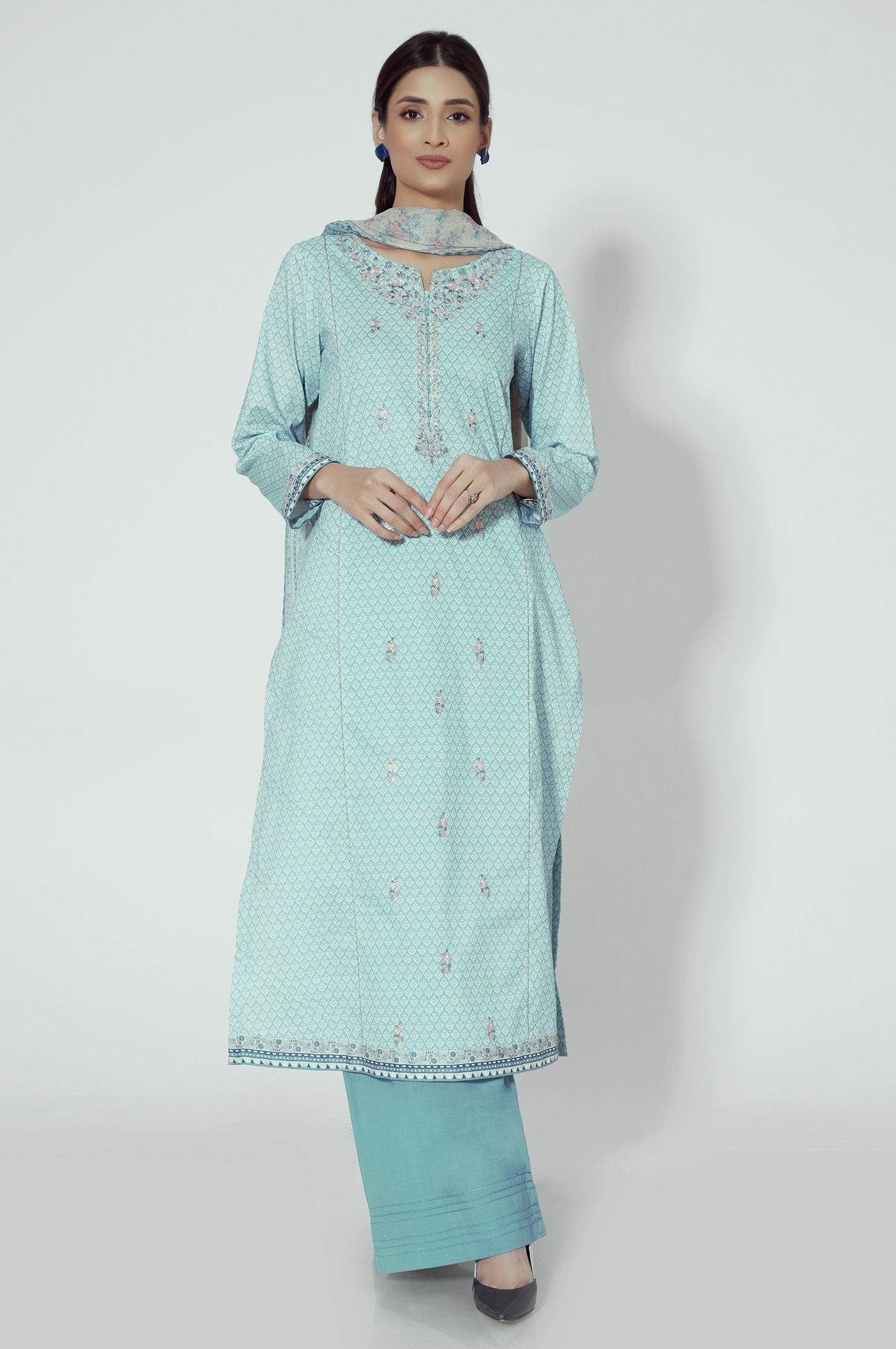 Unstitched 3 Piece Embroidered Lawn Suit