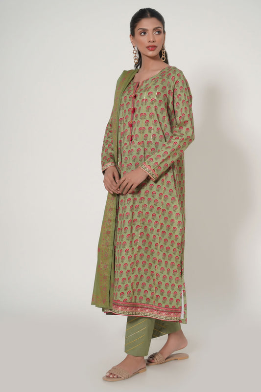 Unstitched 3 Piece Printed Lawn Suit
