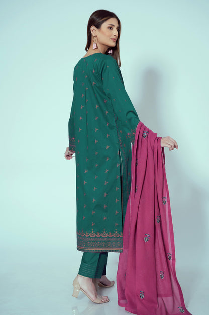 Unstitched 3 Piece Paste Printed Lawn Suit