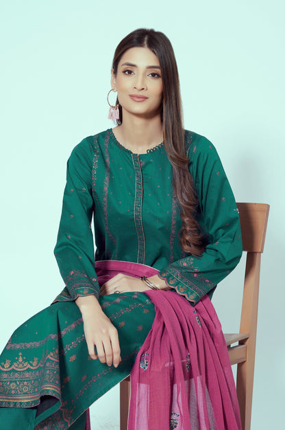 Unstitched 3 Piece Paste Printed Lawn Suit