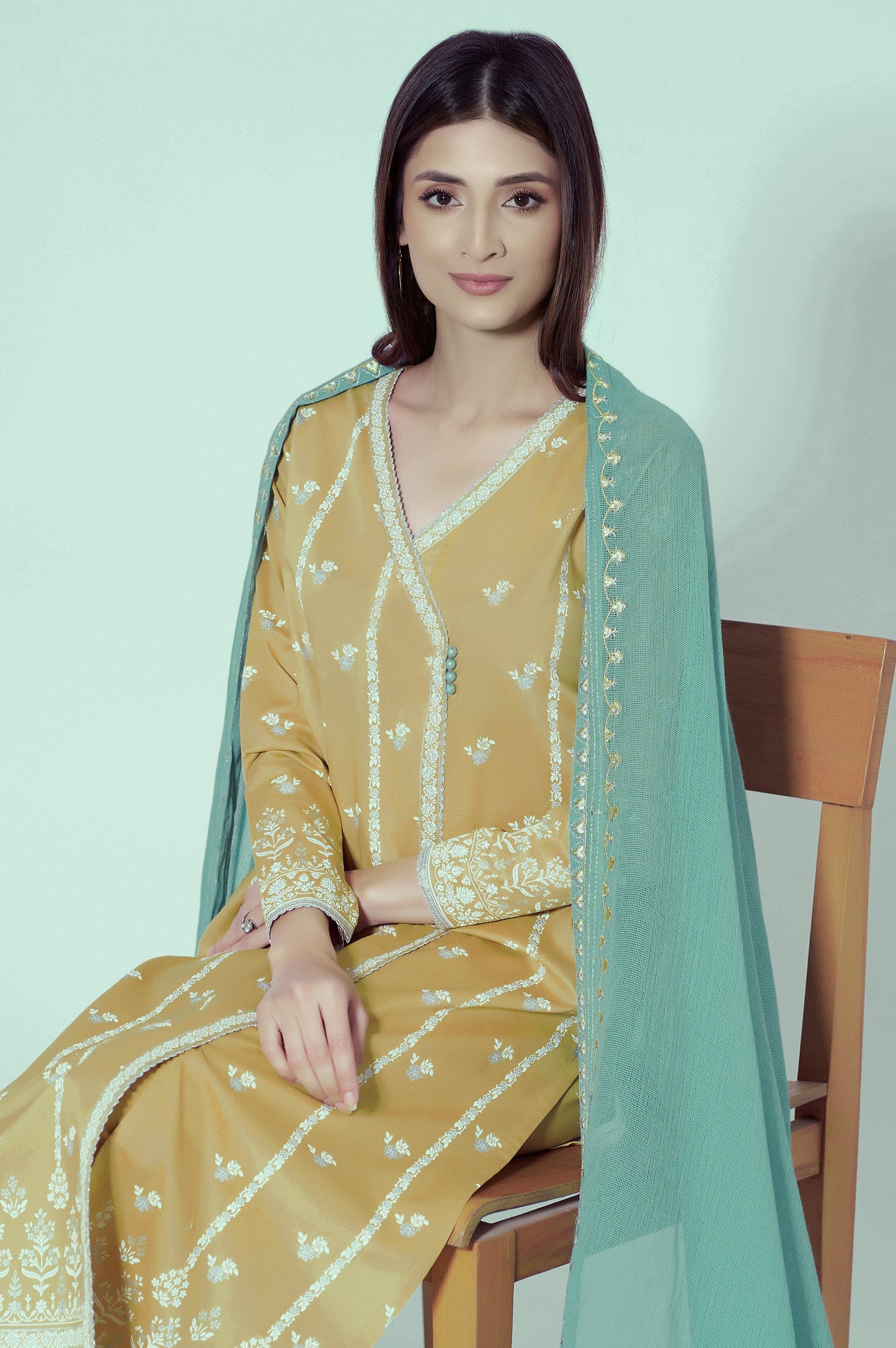 Unstitched 3 Piece Paste Printed Lawn Suit