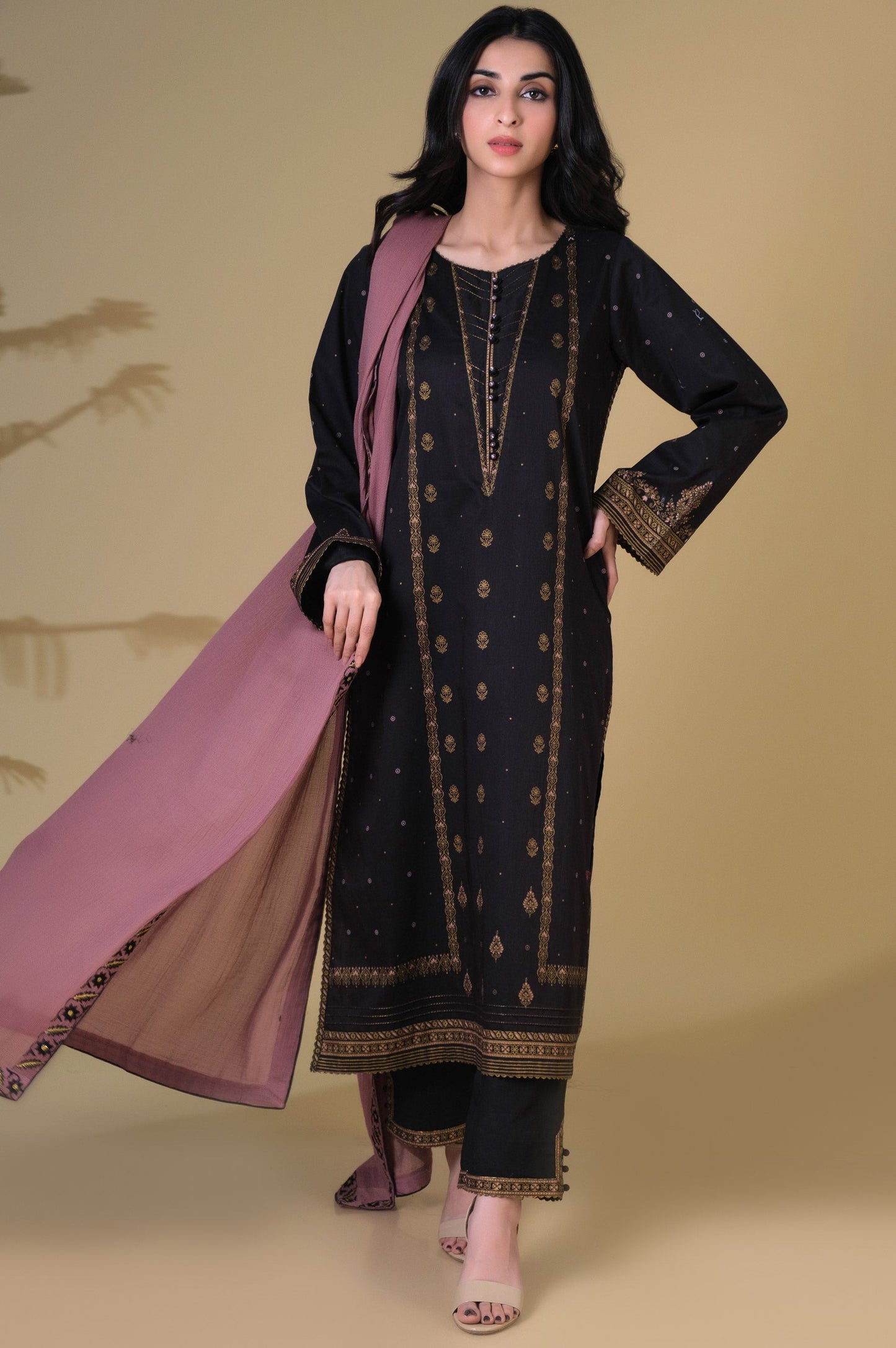 Unstitched 3 Piece Paste Printed Lawn Suit