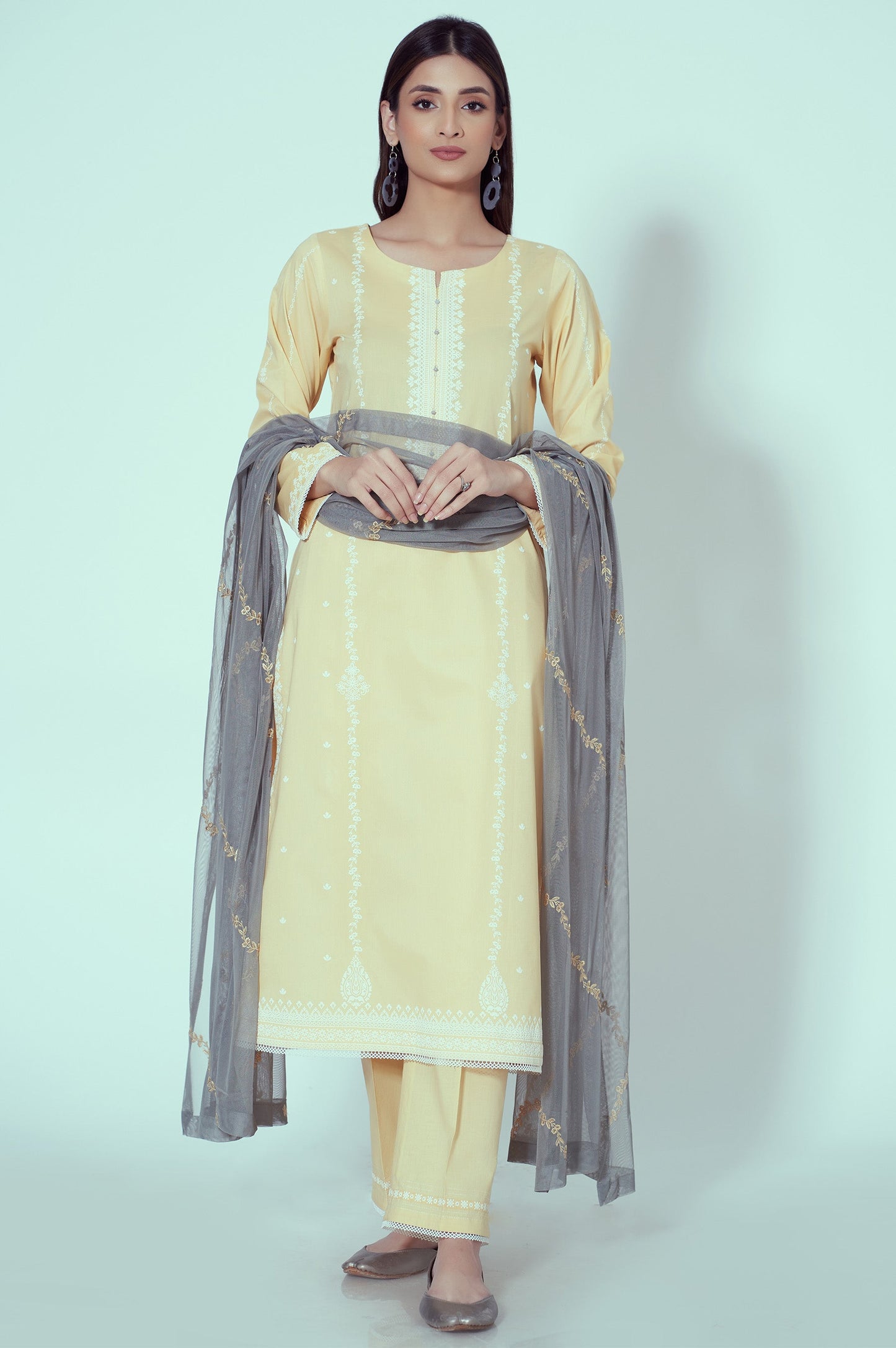 Stitched 3 Piece Embroidered Lawn Suit