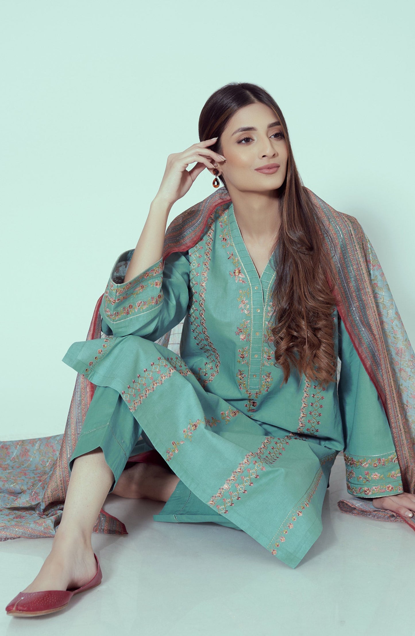 Stitched 3 Piece Embroidered Suit