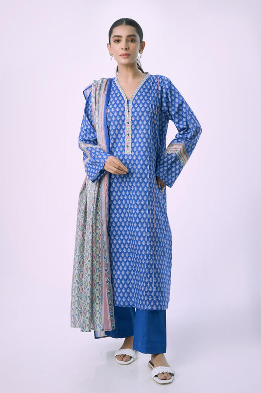 Unstitched 3 Piece Printed Lawn Suit