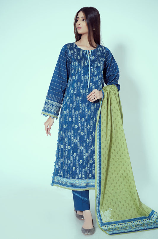 Unstitched 3 Piece Printed Lawn Suit