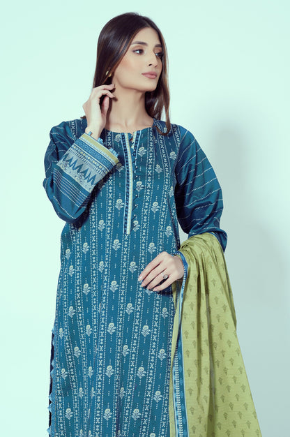 Stitched 3 Piece Printed Lawn Suit