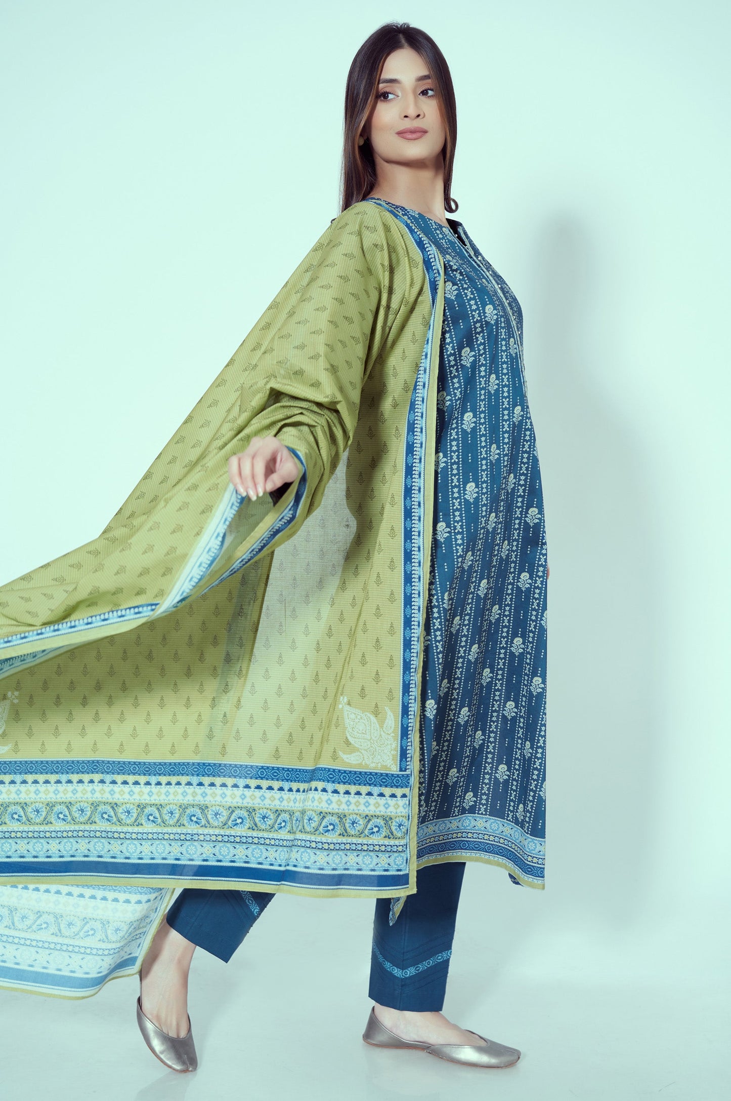 Stitched 3 Piece Printed Lawn Suit