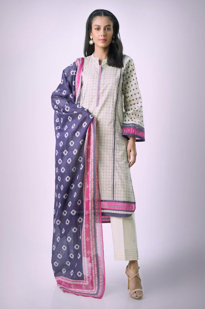 Stitched 3 Piece Printed Lawn Suit