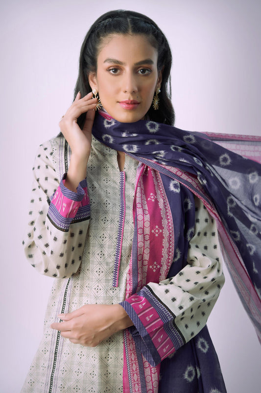 Stitched 3 Piece Printed Lawn Suit