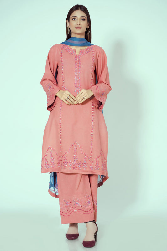 Unstitched 3 Piece Embroidered Cambric Suit