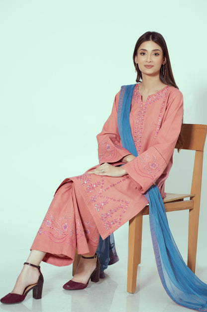 Unstitched 3 Piece Embroidered Cambric Suit
