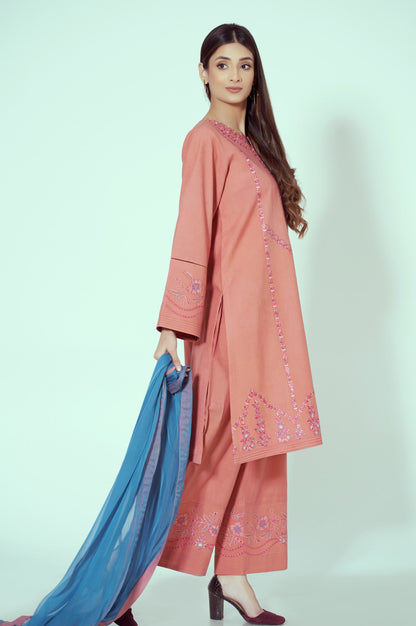 Unstitched 3 Piece Embroidered Cambric Suit