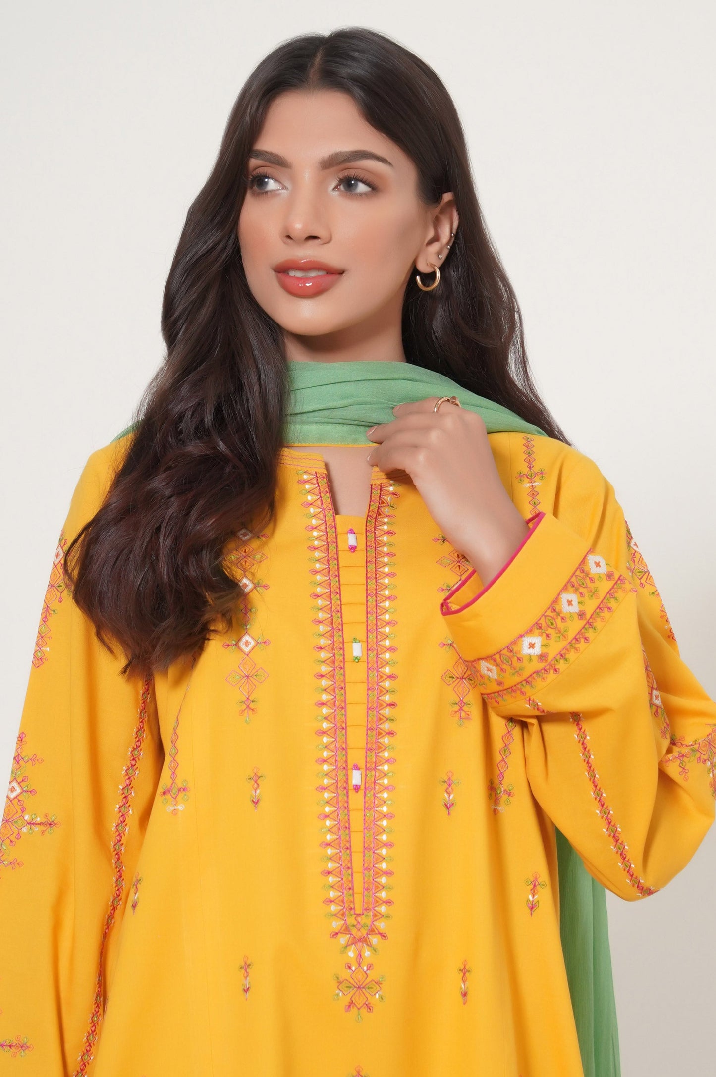 Unstitched 3 Piece Embroidered Cambric Suit