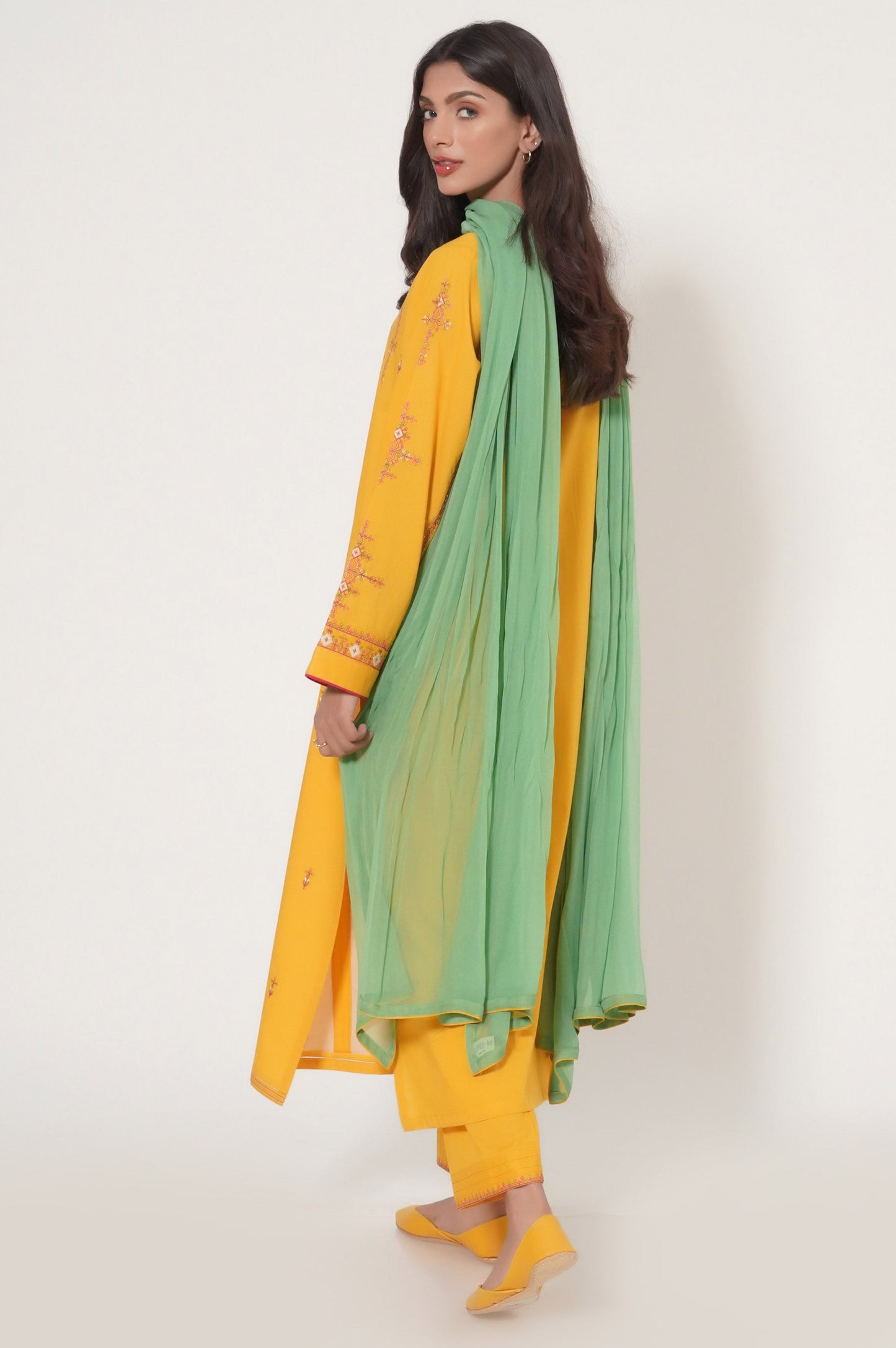 Unstitched 3 Piece Embroidered Cambric Suit