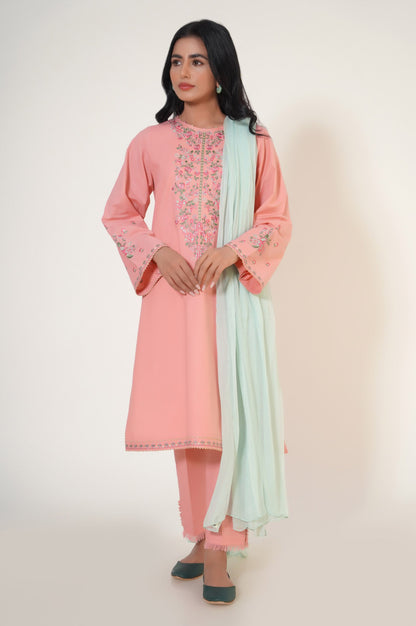 Unstitched 3 Piece Embroidered Cambric Suit