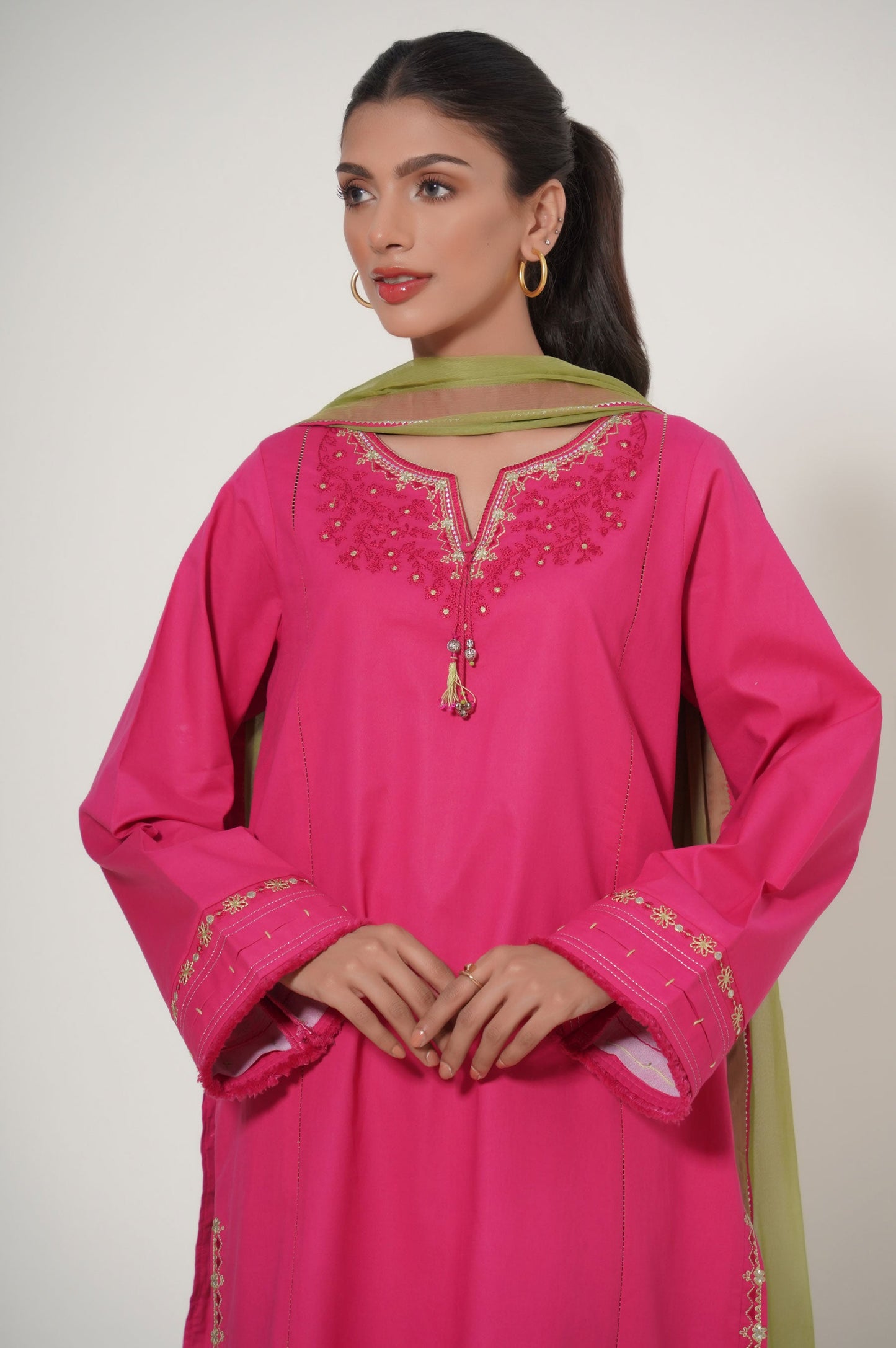 Stitched 3 Piece Embroidered Cambric Suit