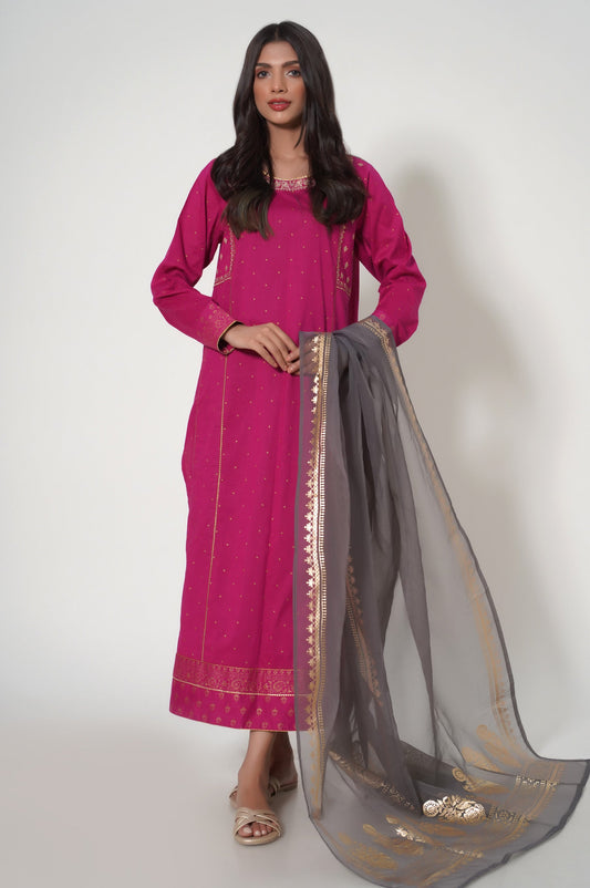 Stitched 3 Piece Printed Suit