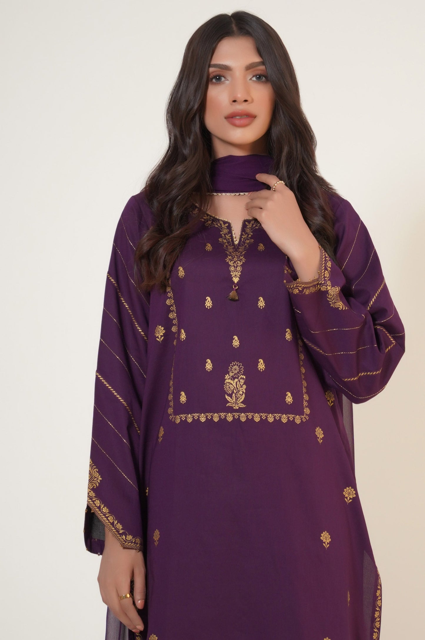 Stitched 3 Piece Paste Printed Lawn Suit