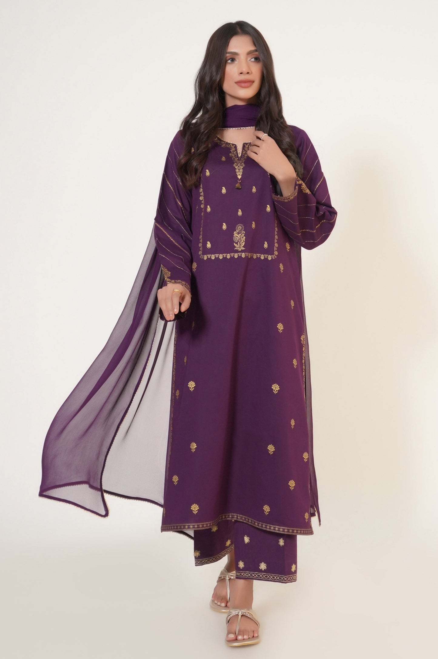 Stitched 3 Piece Paste Printed Lawn Suit