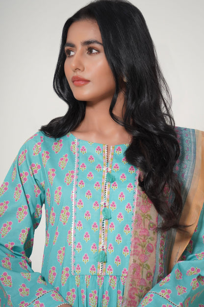 Unstitched 3 Piece Printed Lawn Suit