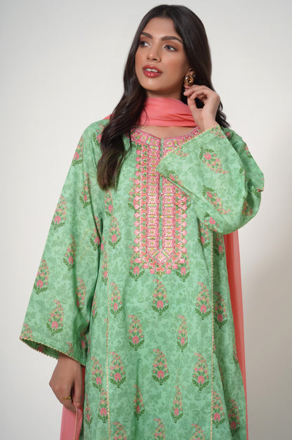 Stitched 3 Piece Printed Lawn Suit